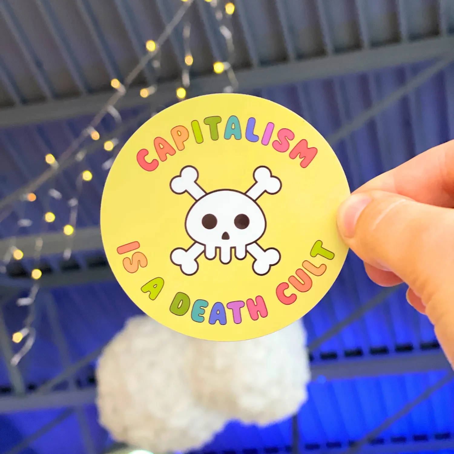 MiniKitty Capitalism Is A Death Cult klistremerke vinyl 7,6 cm