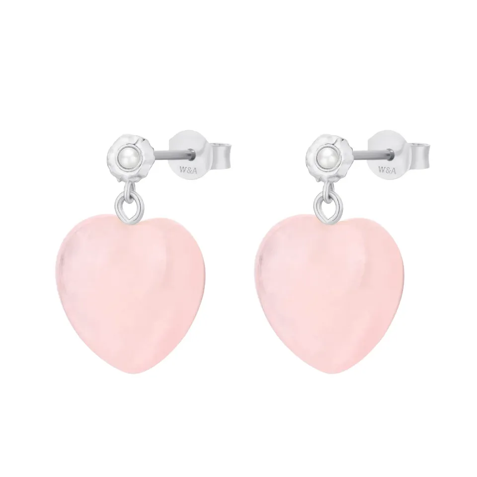 Wioga Naida E-11006-FS øredobber hjerter 2,5 cm rosa