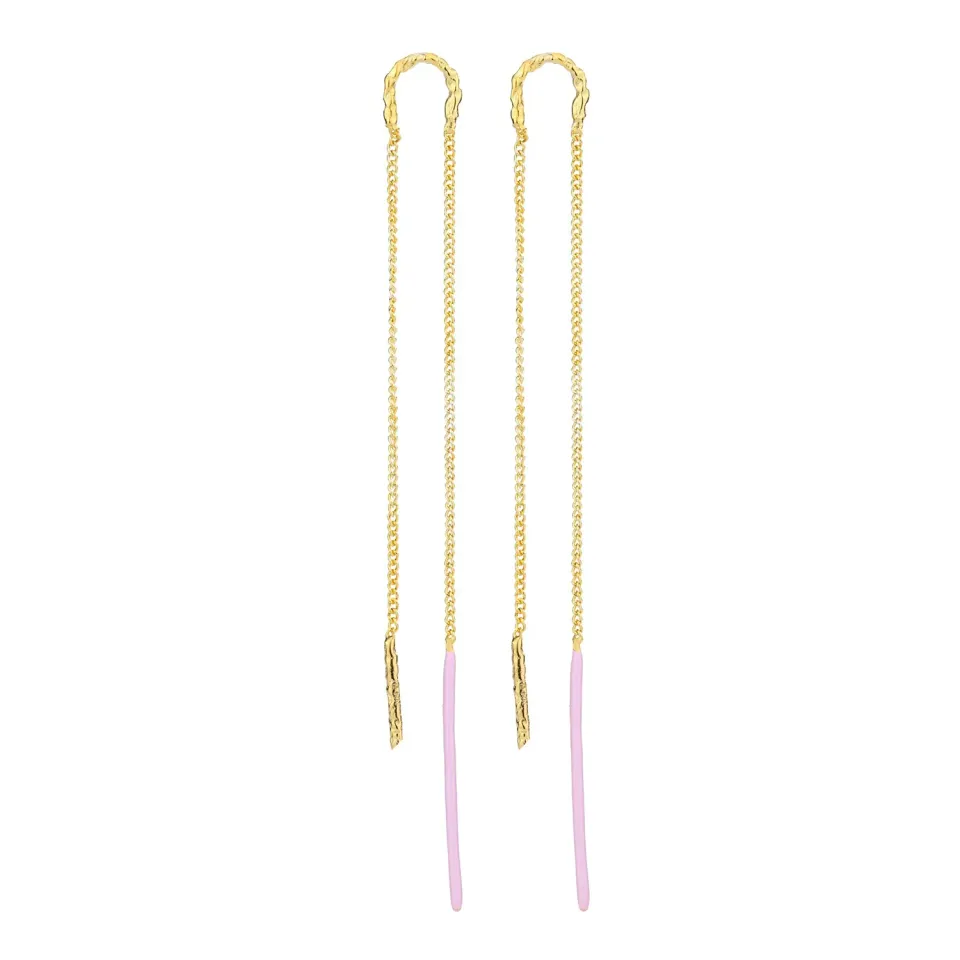Wioga Cylle øredobber forgylt 9 cm rosa