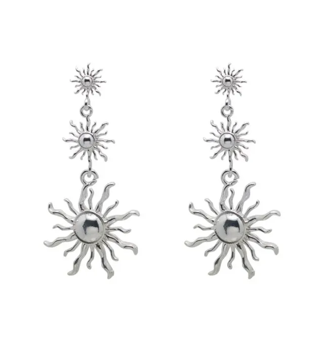 Wos Solea øredobb sølv 6,2 cm solmotiv
