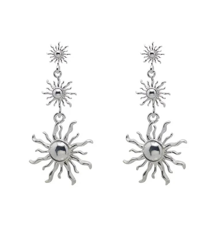 Wos Solea øredobb sølv 6,2 cm solmotiv