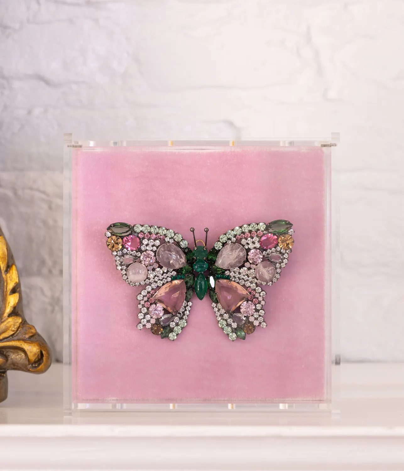 Loren Hope Butterfly brosje Rose Quartz Erinite unik