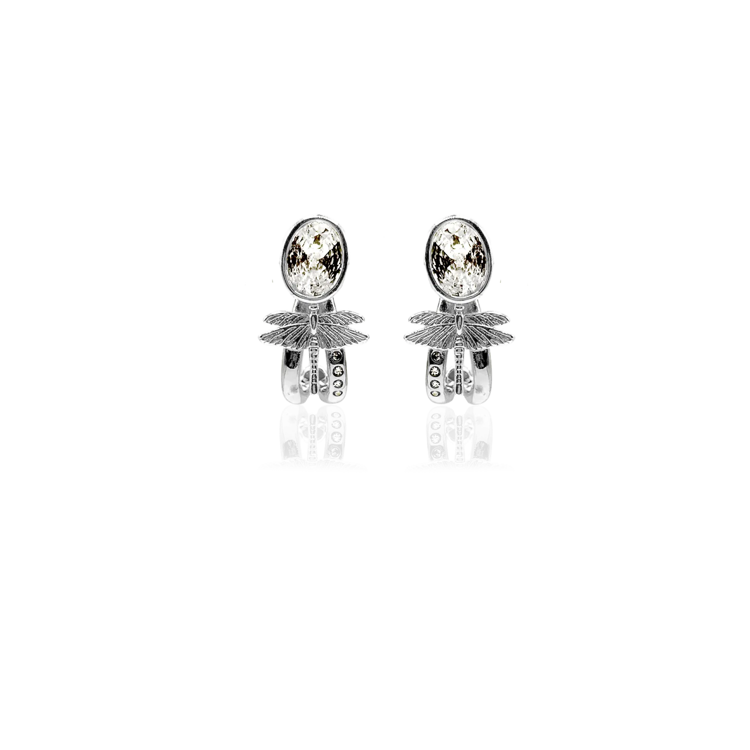 IOAKU Dragonfly Reborn Crystal Loops øredobber gull