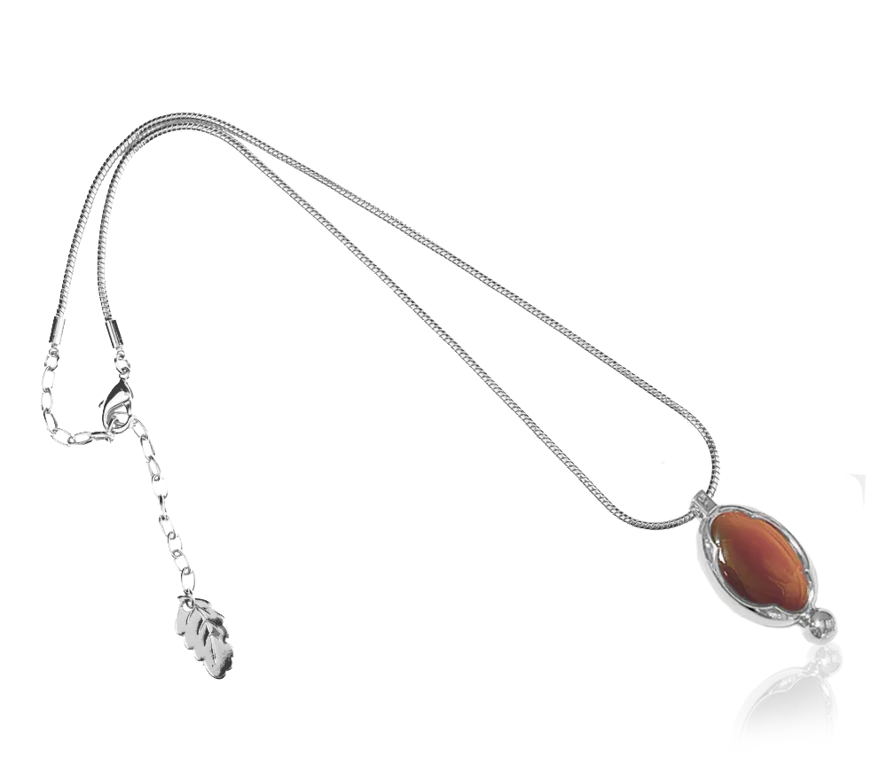 IOAKU Oyster Amulet 45 halskjede walnut brown messing