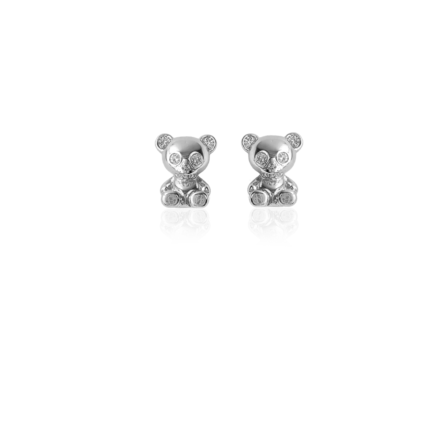 IOAKU Bear Skeleton Studs øredobber hvit stål