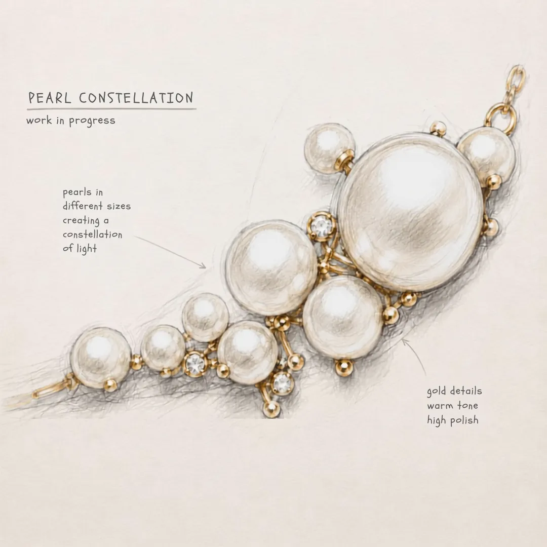 IOAKU Pearl Constellation adventskalender gull 4 deler