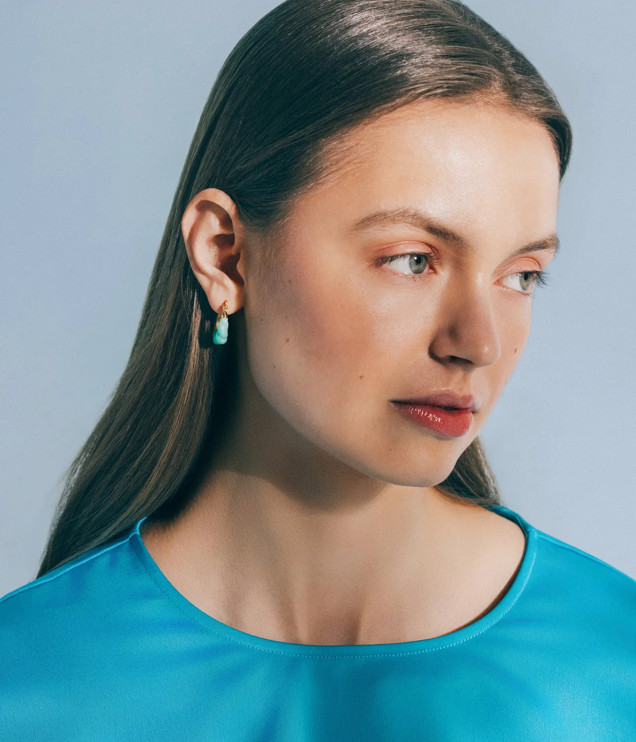 Loren Hope Alani Mint hoop øredobber resin