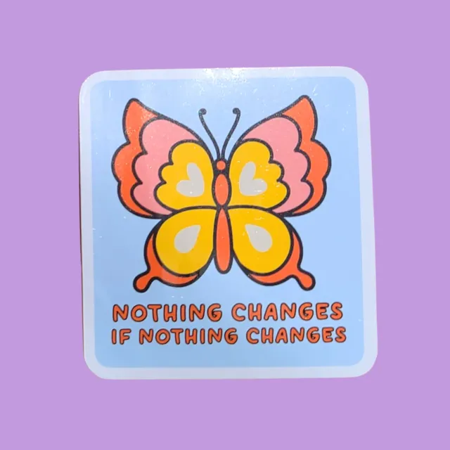 MiniKitty Nothing Changes Butterfly klistremerke 7,6 cm vanntett