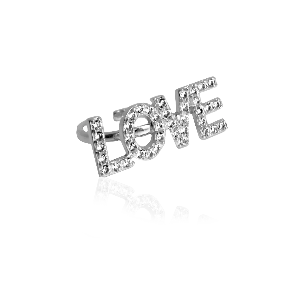 IOAKU Statement Sparkle Love ring gull justerbar messing