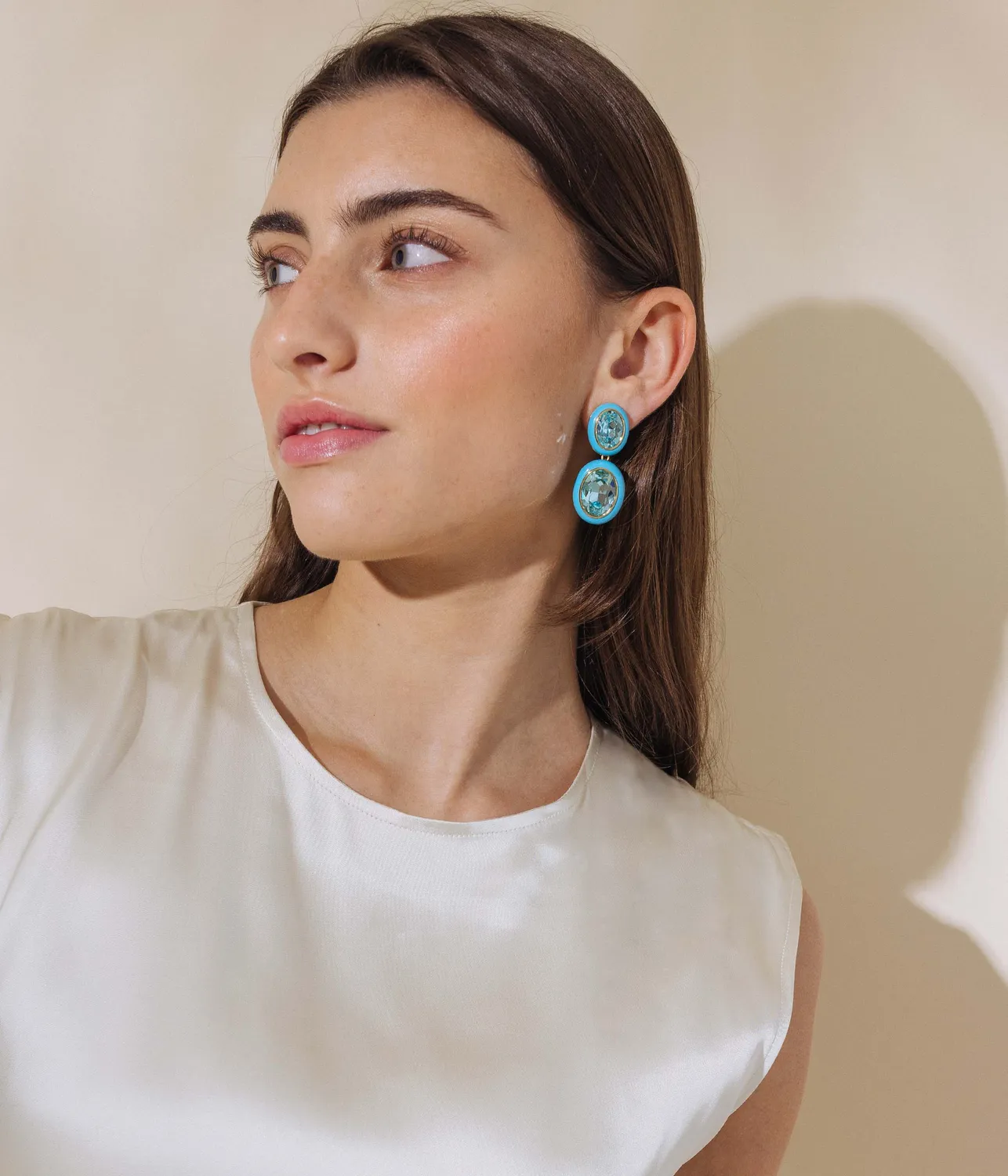 Loren Hope Delphine Drop øredobber turkis gull