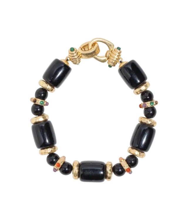 Loren Hope Matilde Bracelet Jet armbånd sort gull
