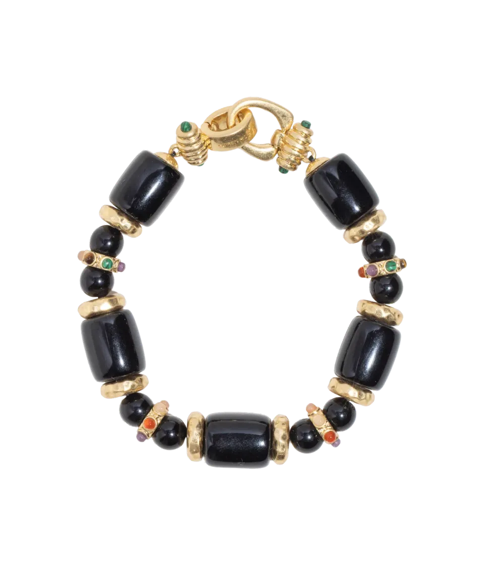 Loren Hope Matilde Bracelet Jet armbånd sort gull