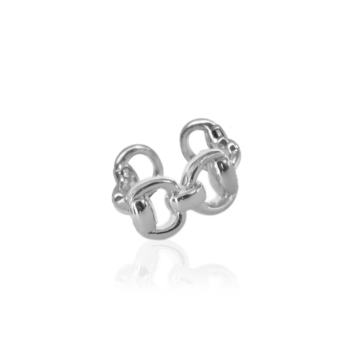 IOAKU Horsebit Pattern ring gull justerbar