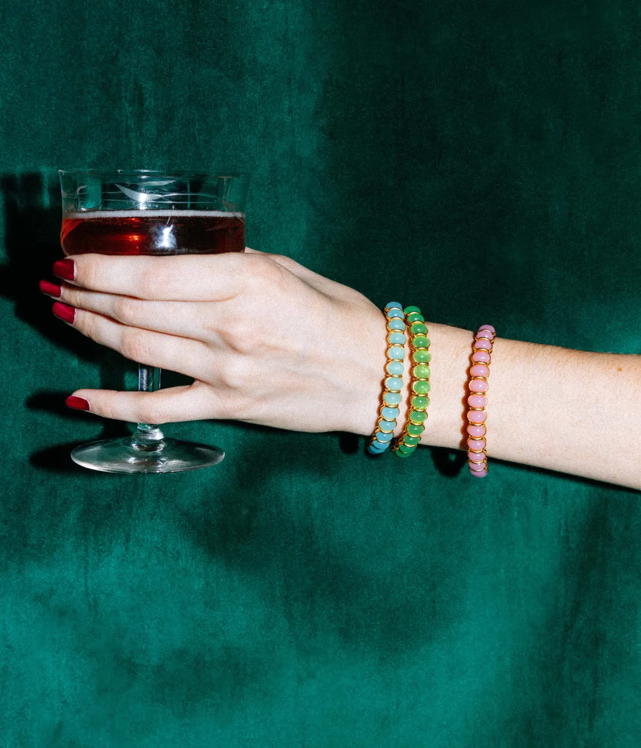 Loren Hope Lillian armring grønn bangle cabochon