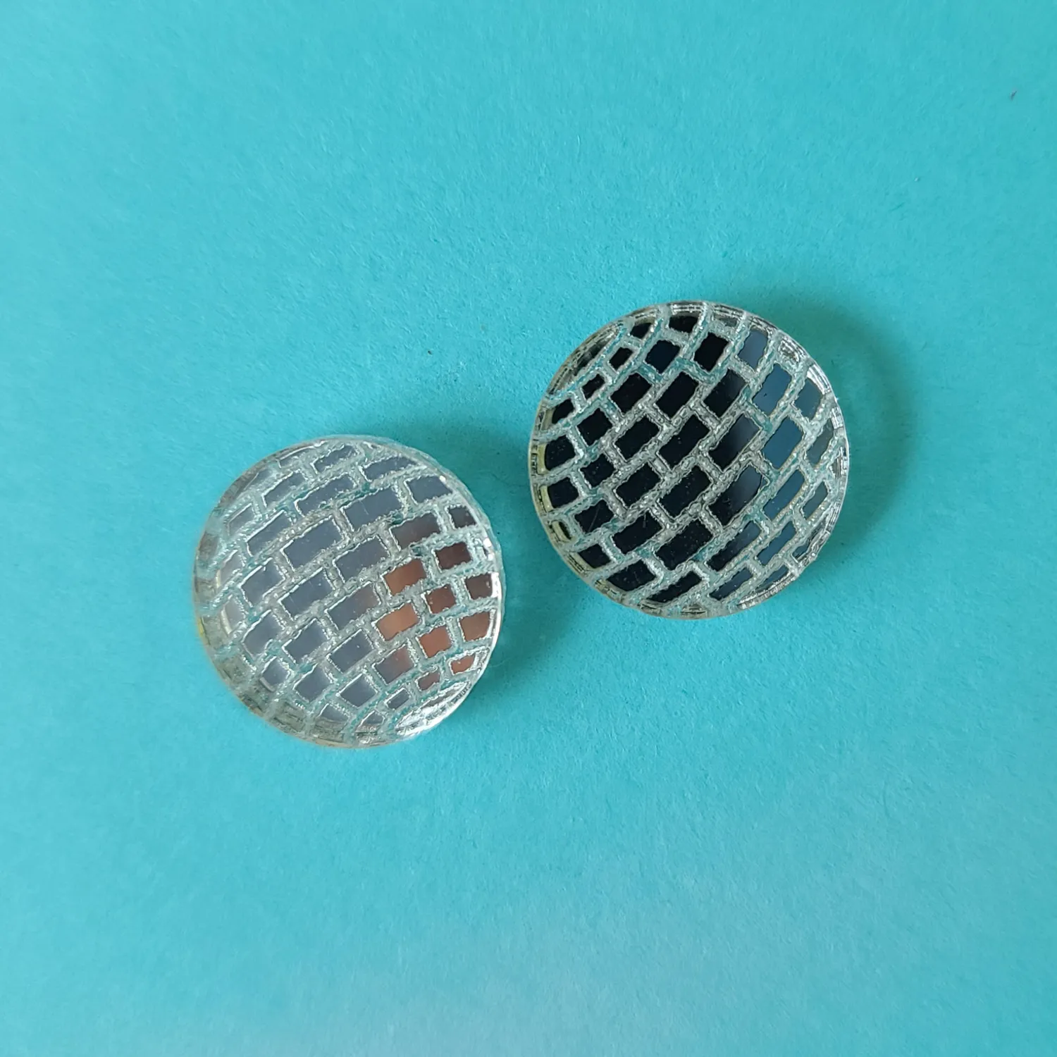 MiniKitty Disco Ball Mirror Studs øredobber speil