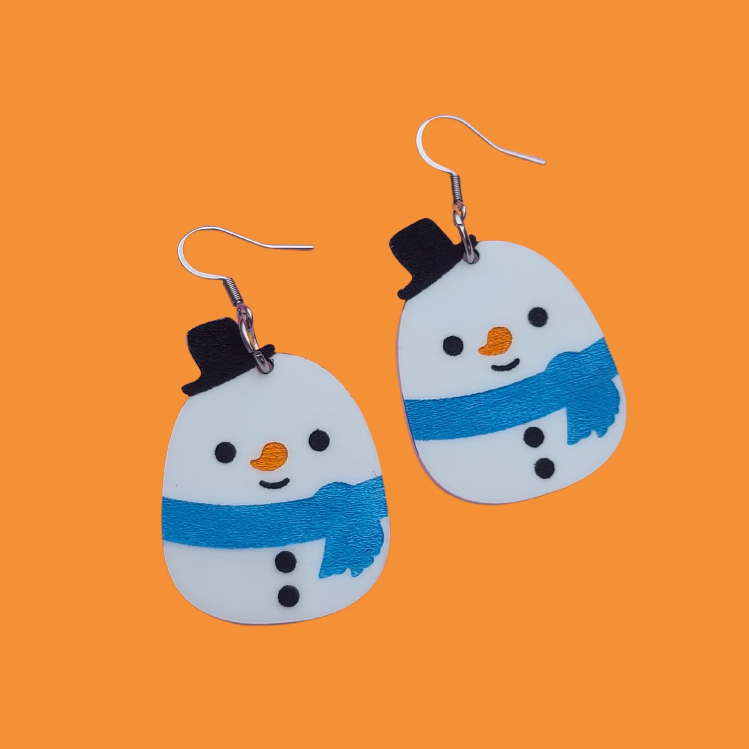 MiniKitty Snowman Squish øredobber jul akryl