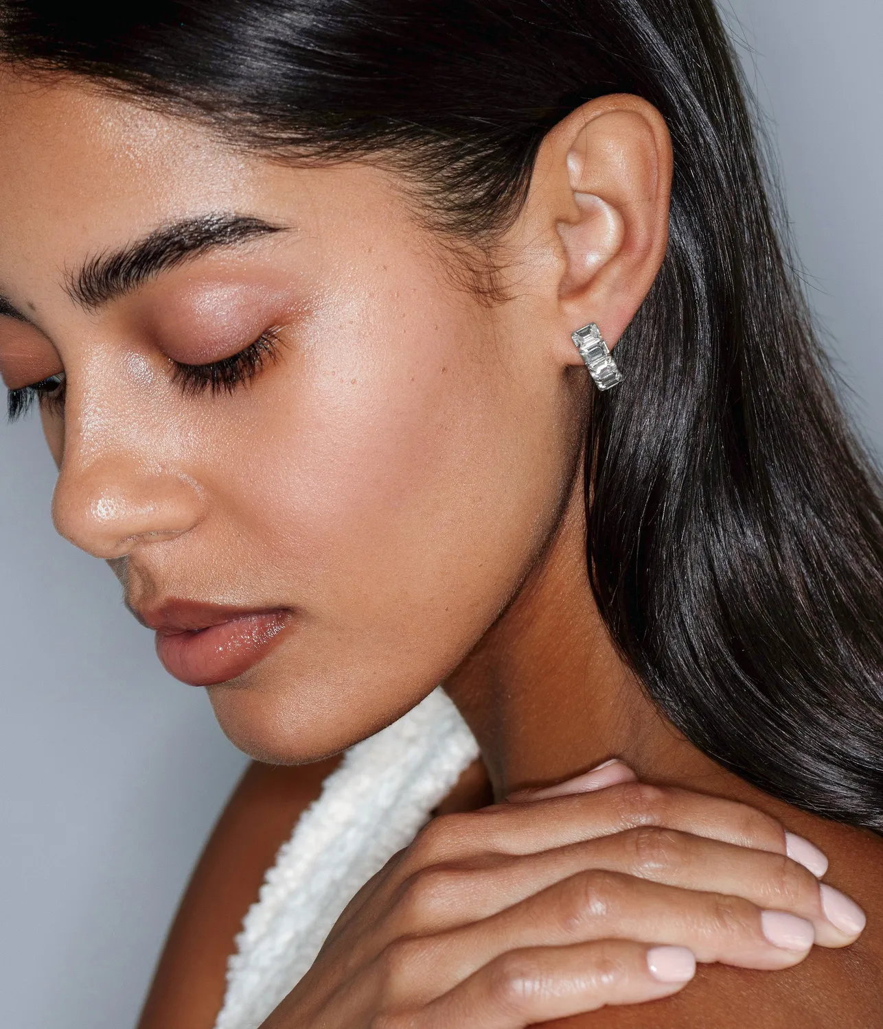 Loren Hope Austin Studs øredobber krystall gull baguette