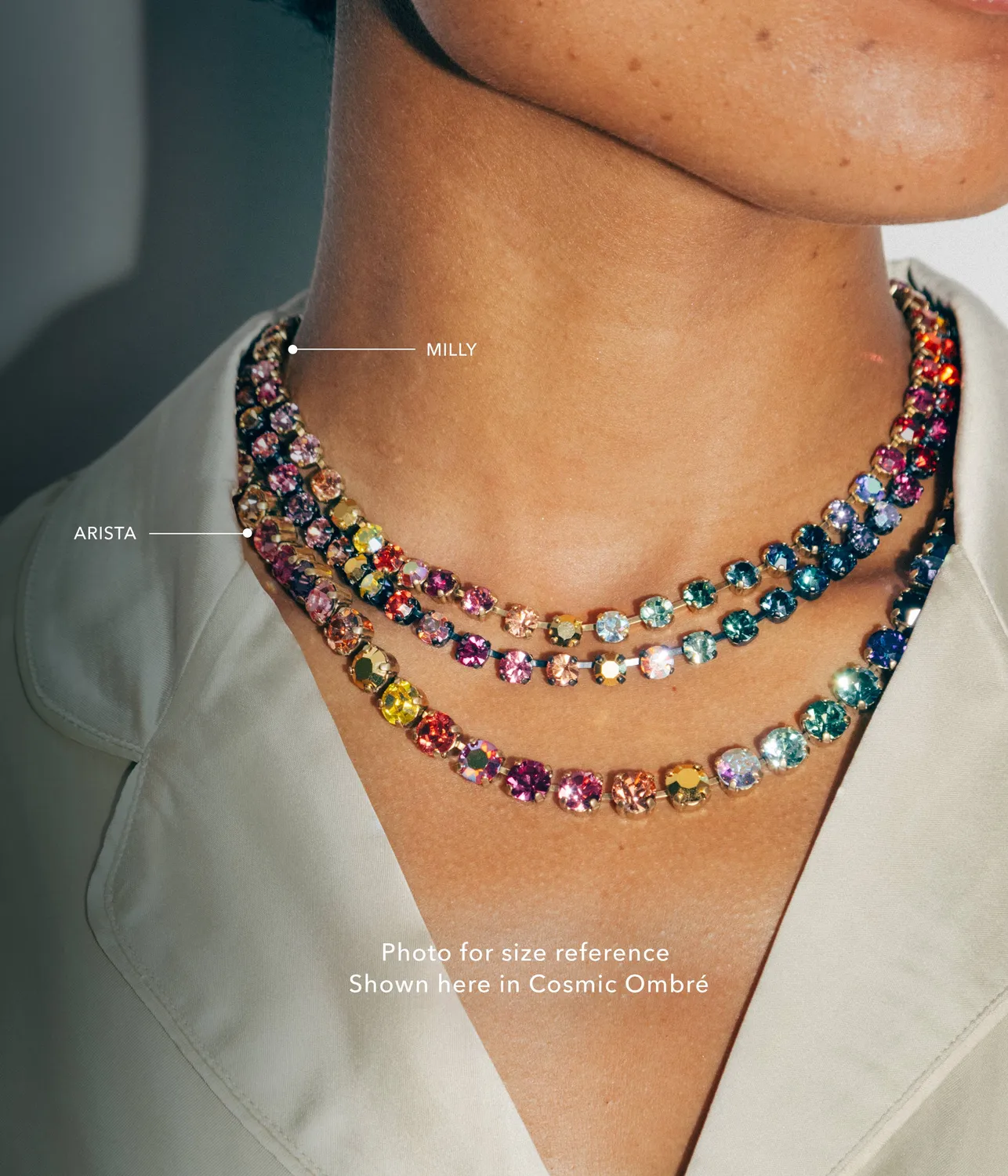 Arista Slider halskjede cosmic ombré forgylt