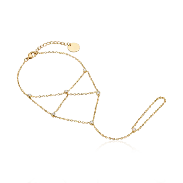 IOAKU Round Crystal Allure armbånd gull vanntålig