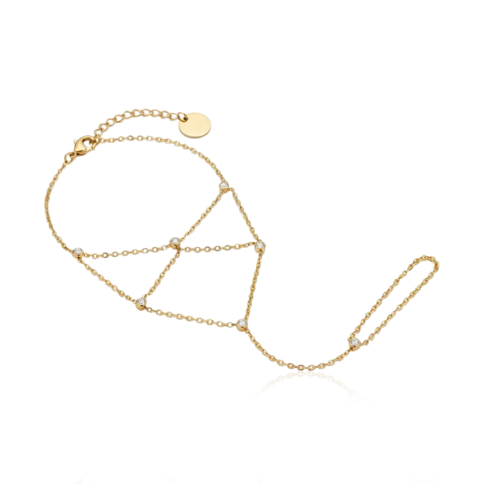 IOAKU Round Crystal Allure armbånd gull vanntålig
