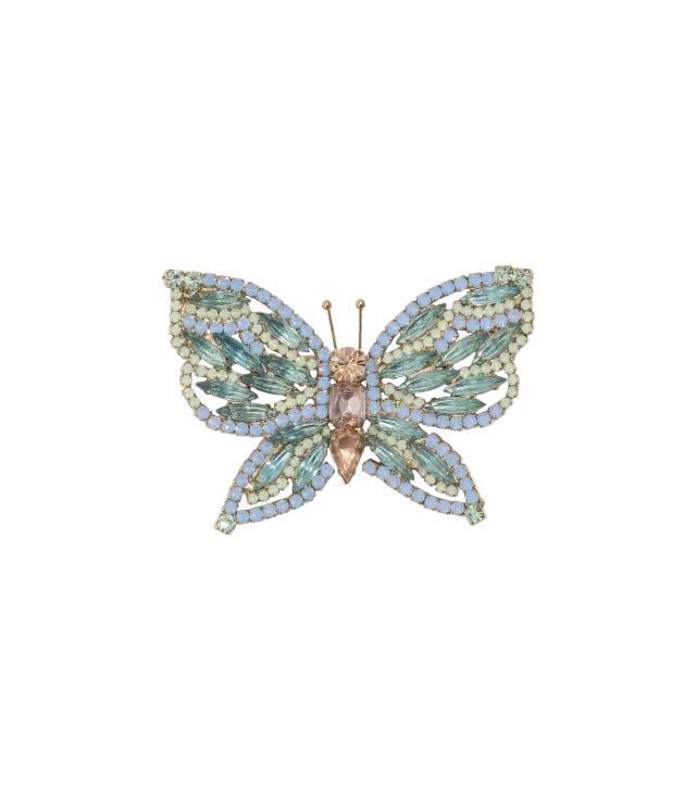 Loren Hope Butterfly brosje large aqua