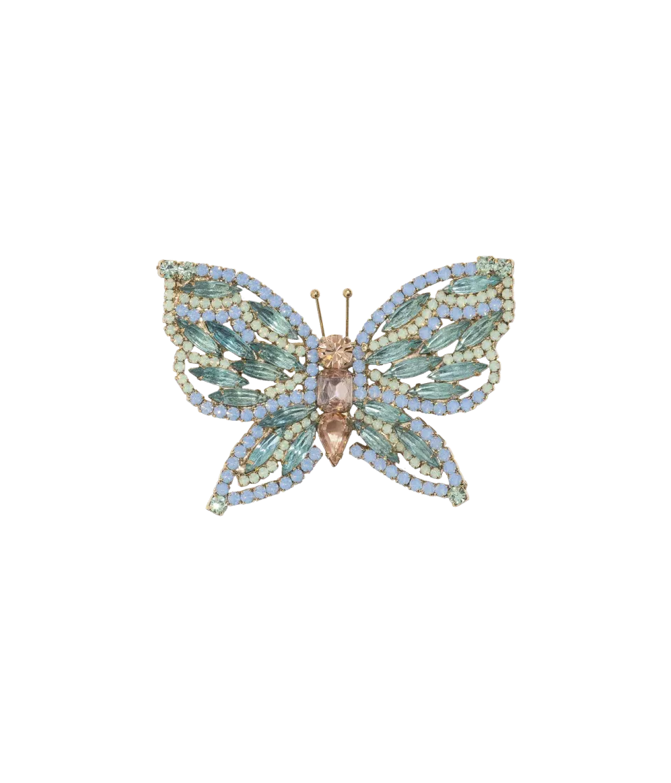 Loren Hope Butterfly brosje large aqua