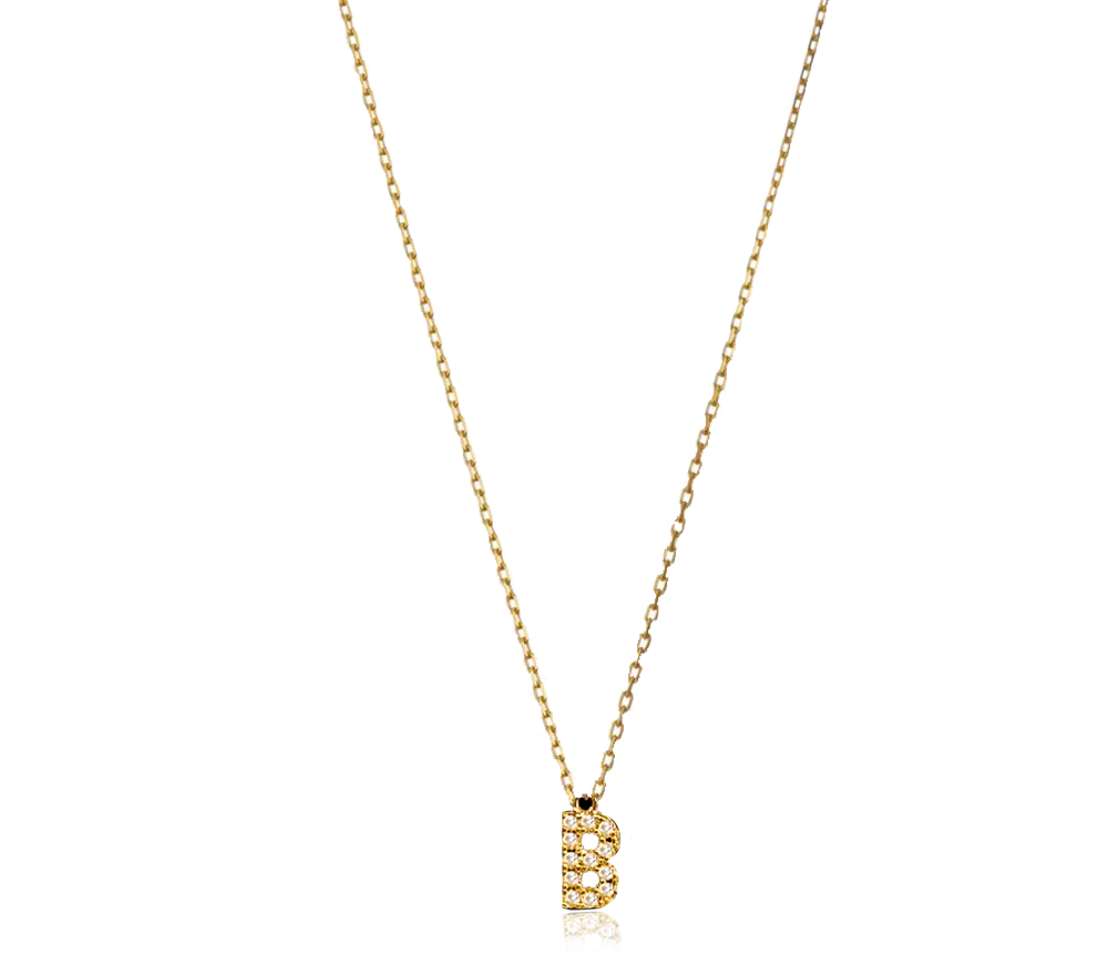 IOAKU Identity Micro Necklace AZ halskjede gull bokstav A