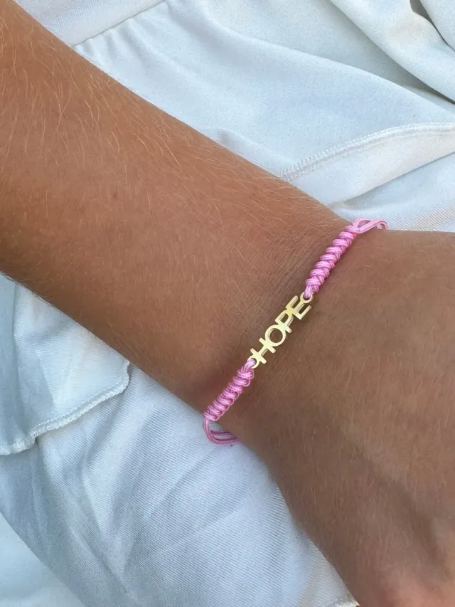 IOAKU Braided Hope armbånd rosa gull flettet