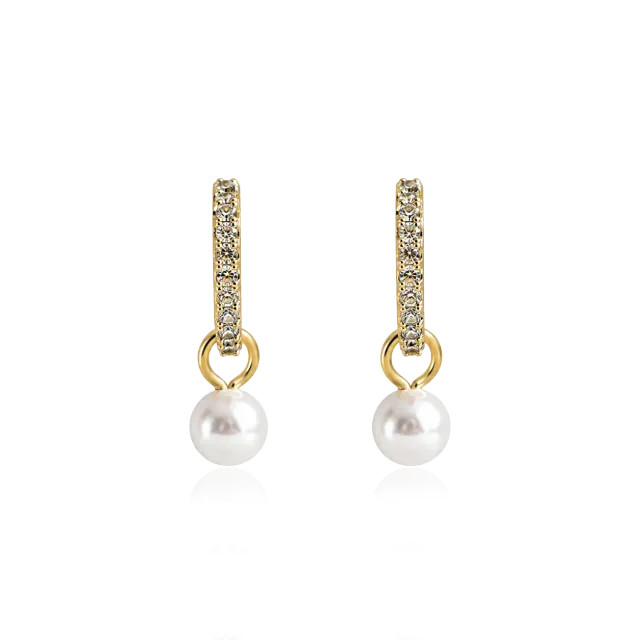 IOAKU Berry Pearl Petite Hoop øredobber gull perle