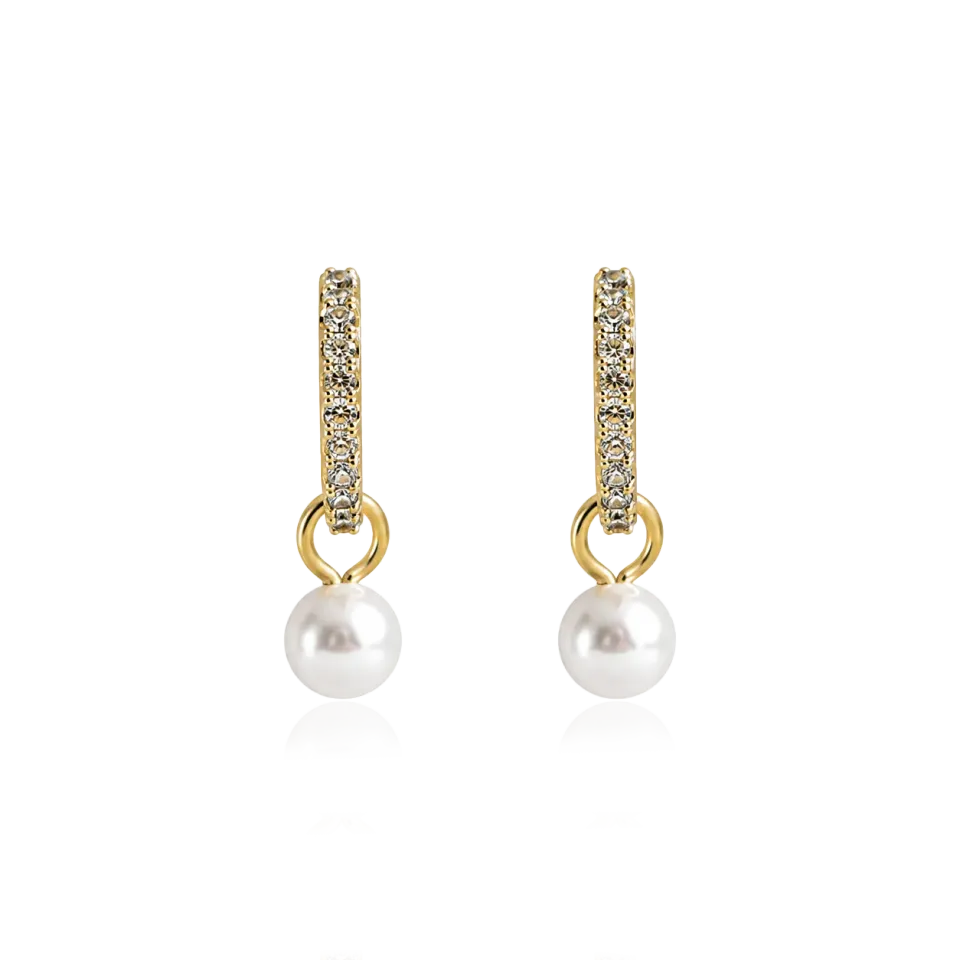 IOAKU Berry Pearl Petite Hoop øredobber gull perle