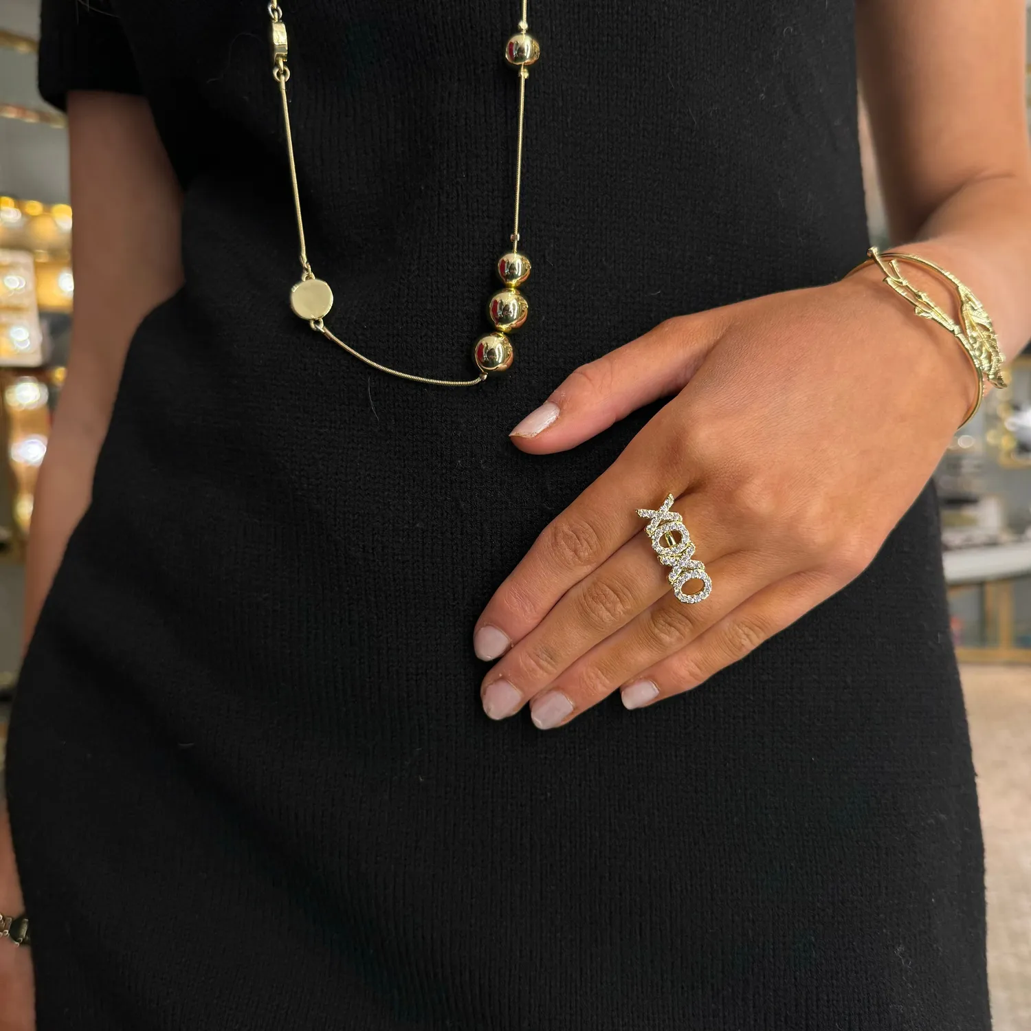 IOAKU Statement Sparkle Ring XOXO ring juster­bar