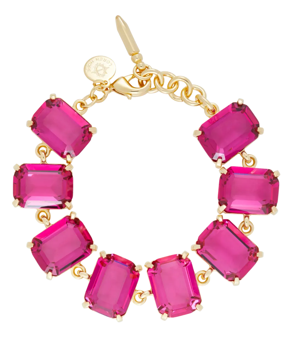 Loren Hope Socialite armbånd fuchsia gull 19 cm stein