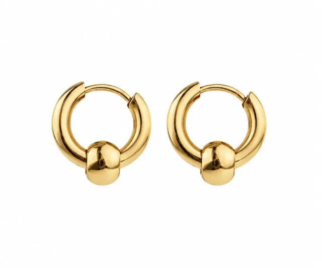 Wos UP Drop Hoops mini øreringer gull 1,5 cm