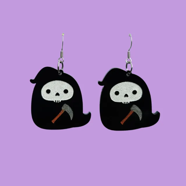 MiniKitty Squish Reaper øredobber gull akryl