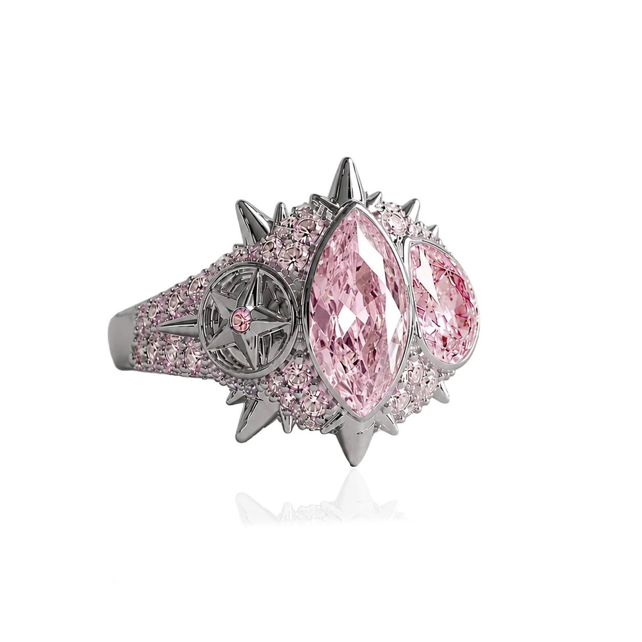 IOAKU Elecktra Sparkle Multi ring rosa str 8 krystall