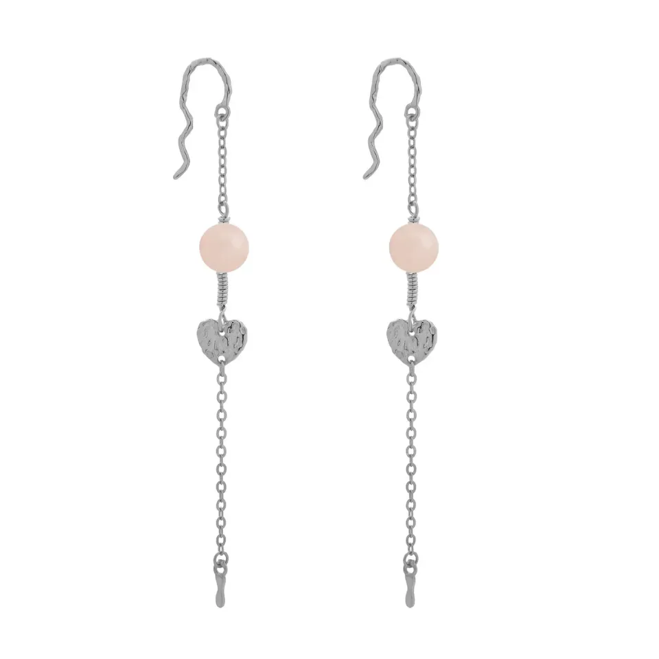 Wioga Aura E-8704 øredobber sølv rosenkvarts 7,5 cm