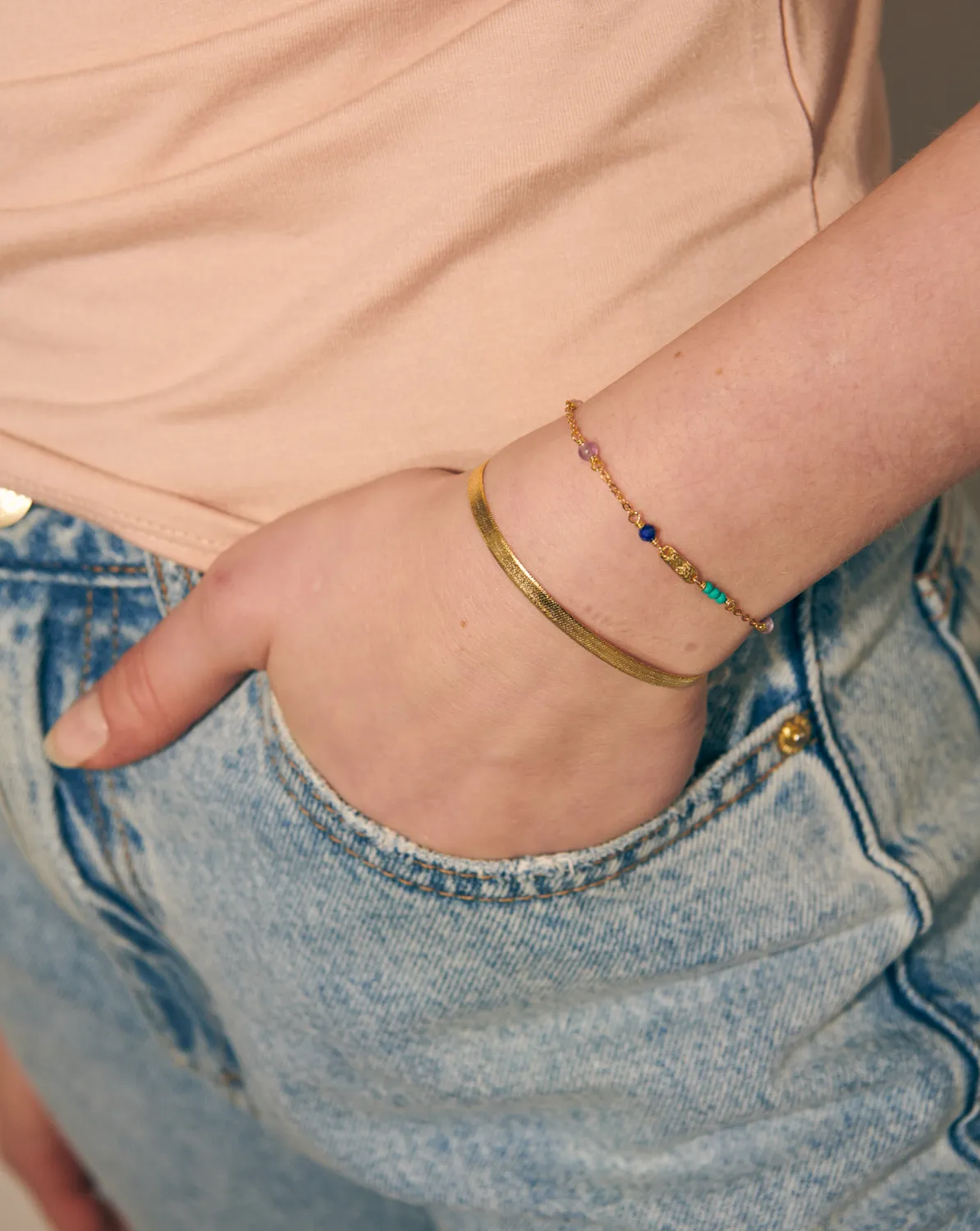 Wioga Johanna B-8713-GP armbånd forgylt flerfarget