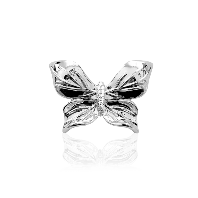 IOAKU Papillon Crystal brosje gull sommerfugl