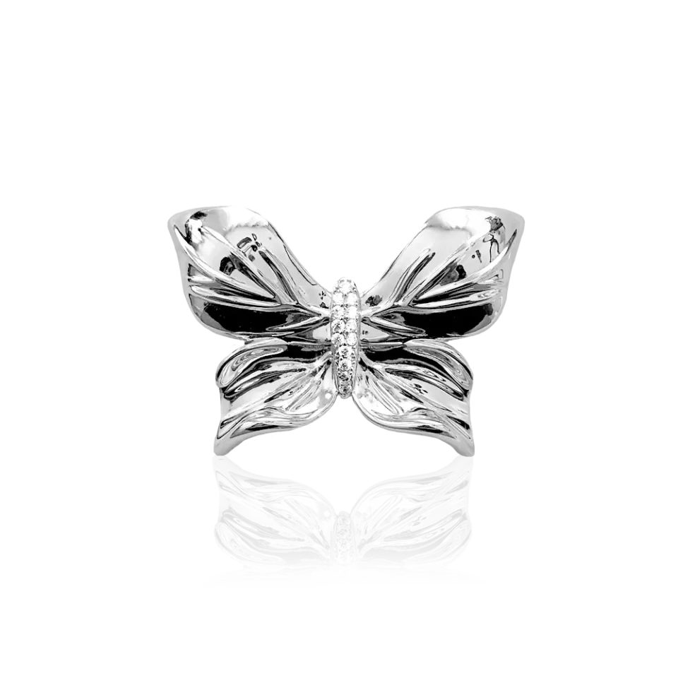 IOAKU Papillon Crystal brosje gull sommerfugl