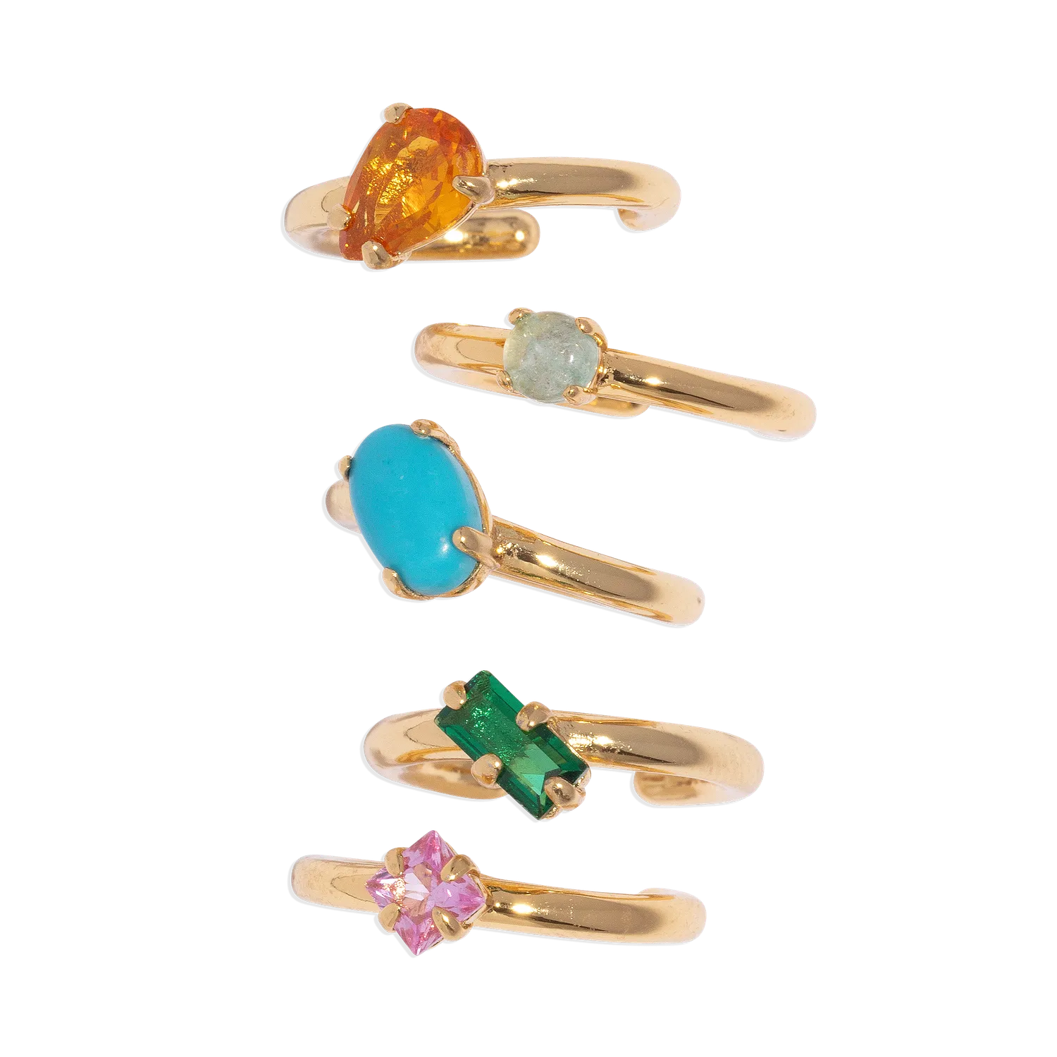 Loren Hope Fiesta Ear Cuff øreklips multi 5-pakn forgylt