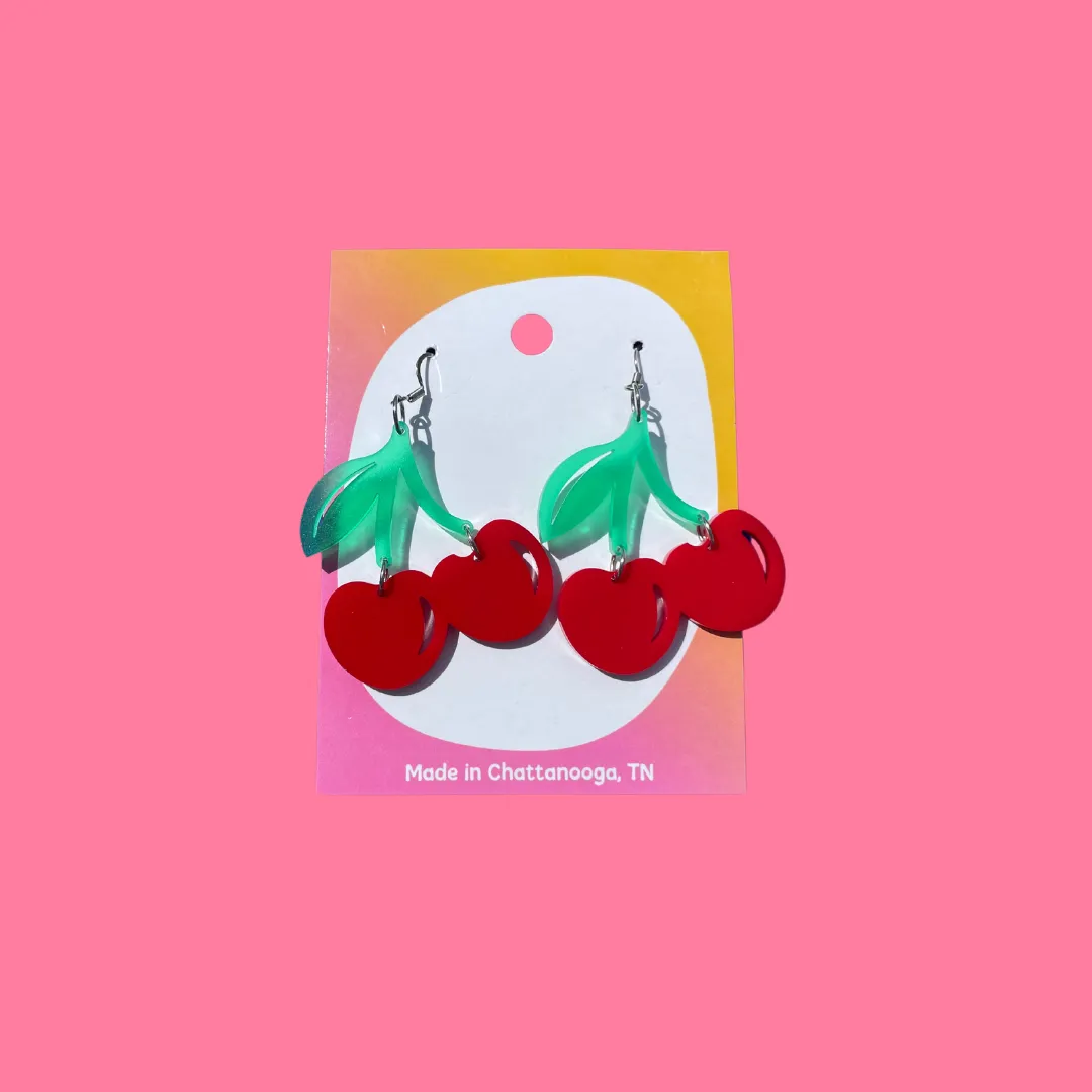 MiniKitty Cherry øredobber kirsebær hypoallergene