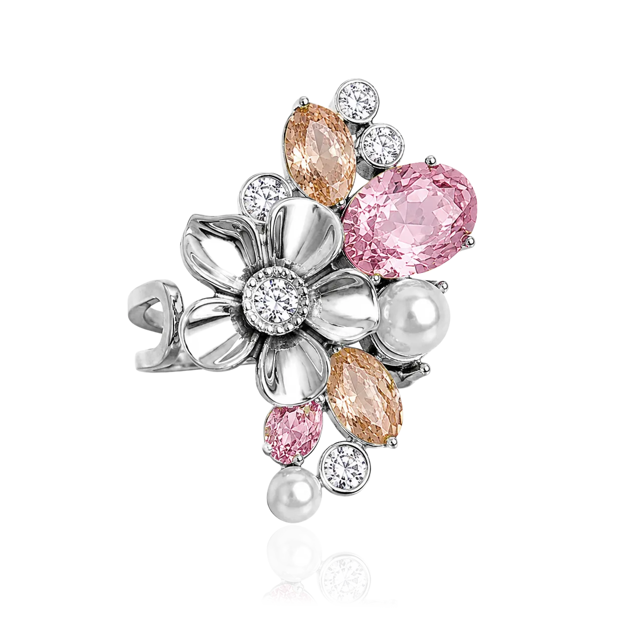 IOAKU La Fleur Sirène Garden Ring rosa gull str 7