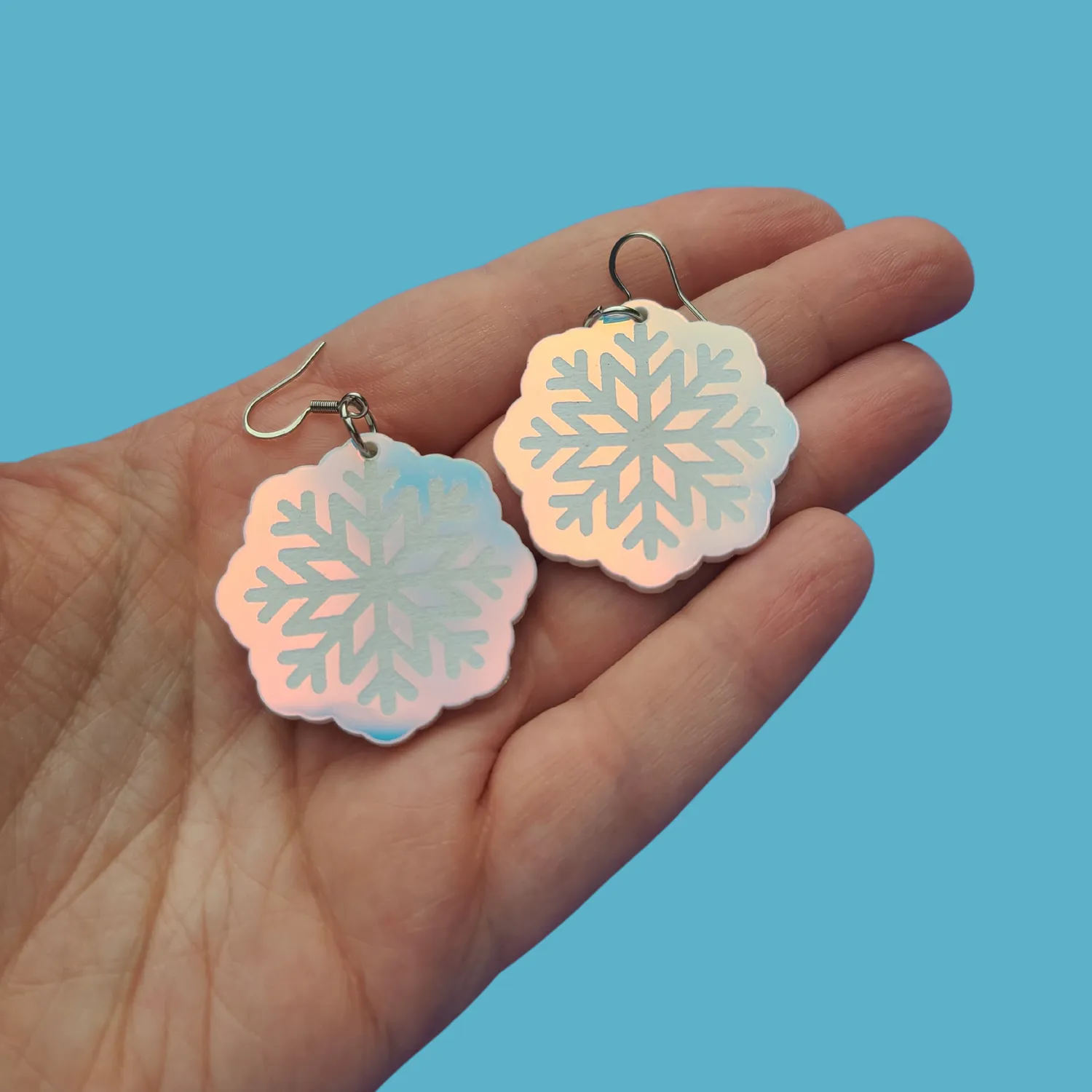 MiniKitty Snowflakes Iridescent øredobber jul