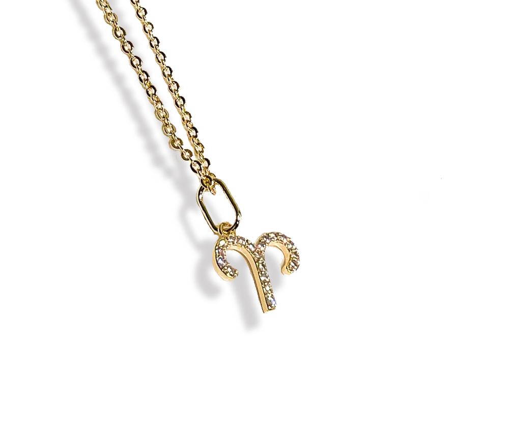 IOAKU Zodiac Sparkle Micro halskjede gull