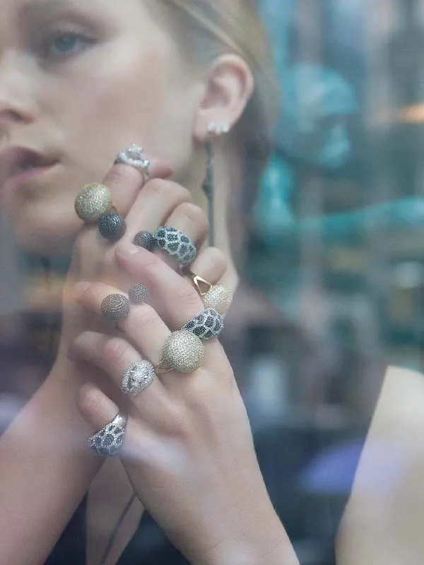 pfg Stockholm Leo ring 18 leopard sølvbelagt