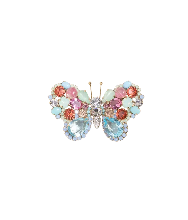 Loren Hope Medium Butterfly brosje aqua unik