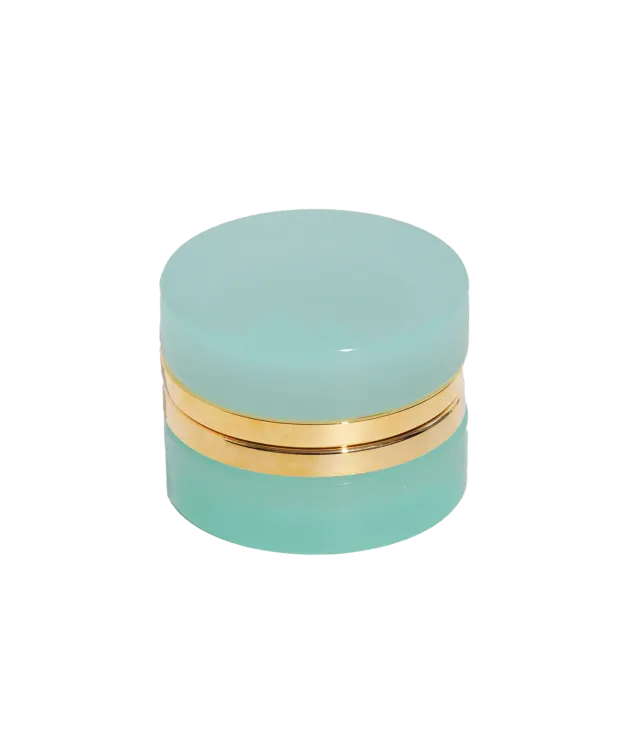 Loren Hope Small Round smykkeskrin Aqua glass