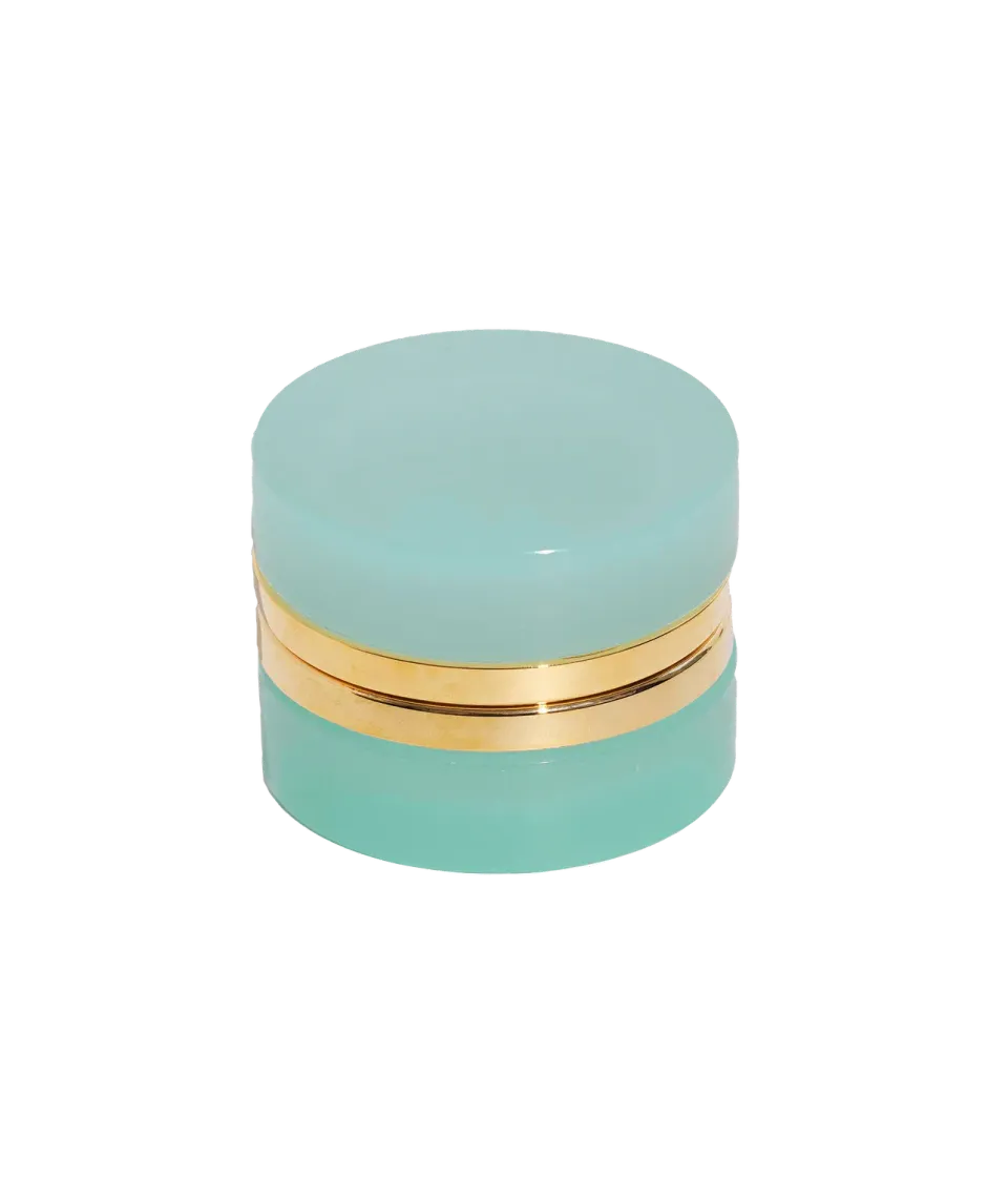 Loren Hope Small Round smykkeskrin Aqua glass