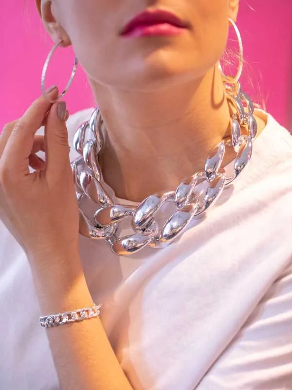 pfg Stockholm Suzy Q hoop øredobber sølv store