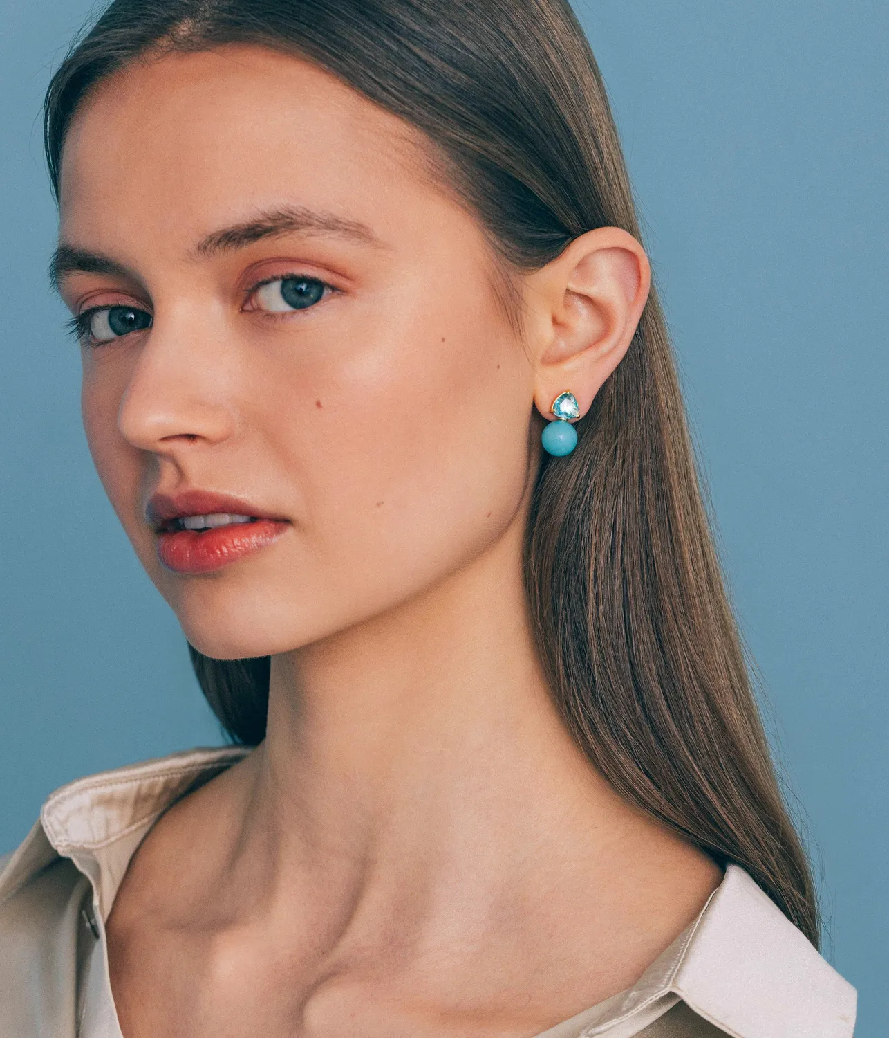 Loren Hope Sabine øredobber turkis 1,9 cm studs
